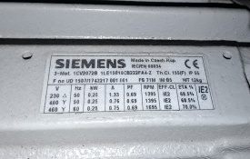 Elektromotor Siemens 0.25 kw, 1.395 rpm 