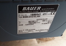 Reductor Bauer 5.0/10.0 kw, 55/109 rpm 