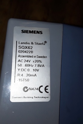 2 x Siemens actuator SQX62 