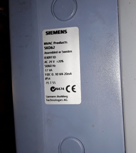 2 x Siemens actuator SKD62 
