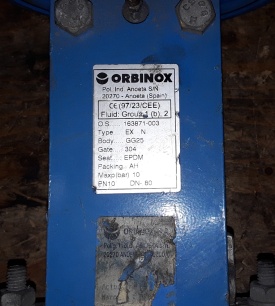 Plaatafsluiter Orbinox 3" DN80 PN10 