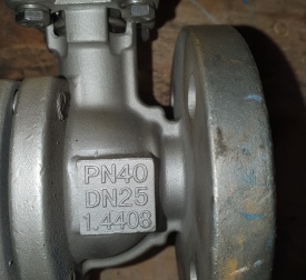 Kogelkraan met actuator DN25 PN40 1.4408 