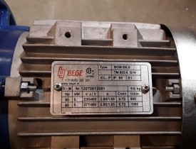 Elektromotor Bege 0.55 kw, 900 rpm 