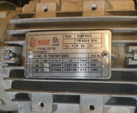4 x Elektromotor Bege 0.55 kw, 900 rpm 